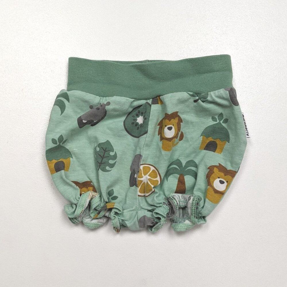 Maxomorra Bubble Shorts Baby Boys Size 9-12m GreenSafari Lion